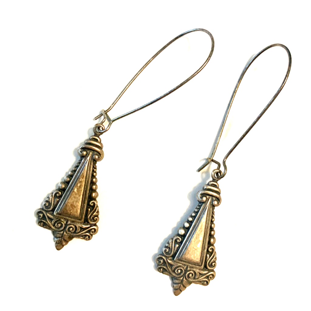 Earrings Antique Flatware Pattern